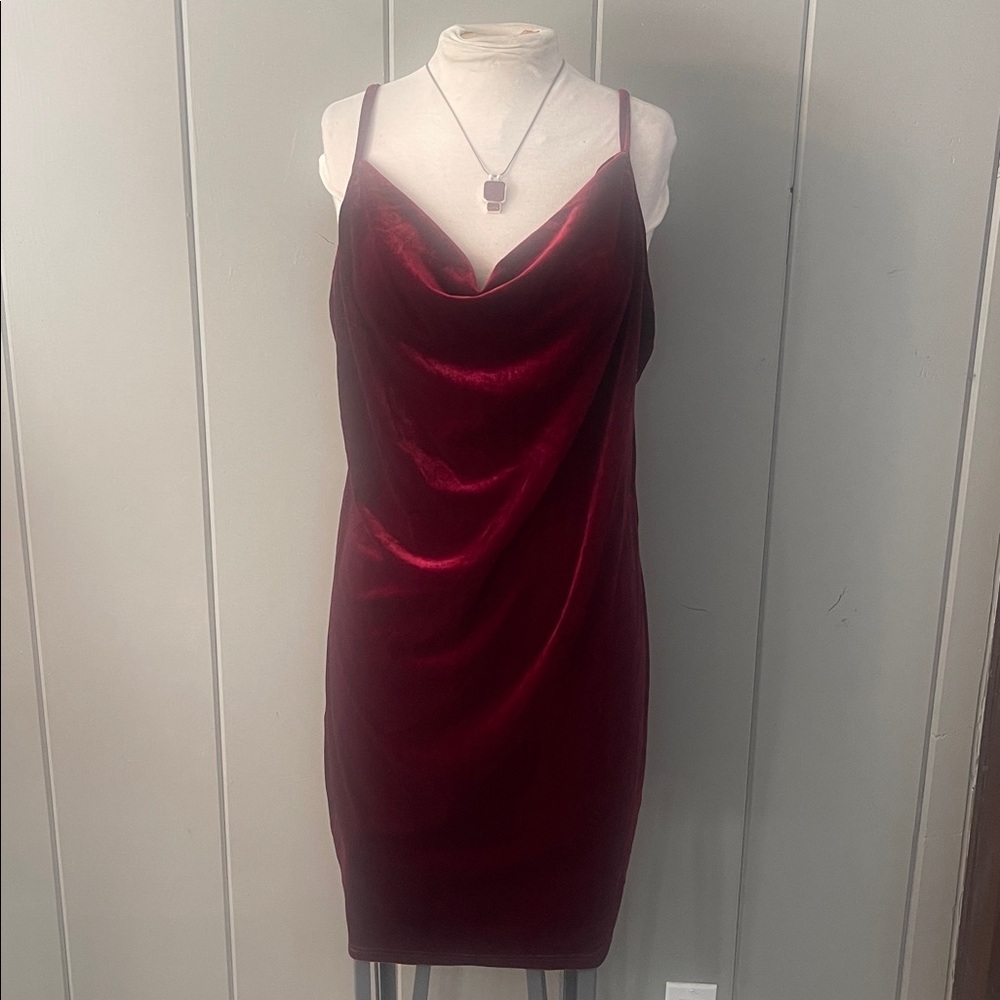 NWT Soly Hux Slip Dress Red Burgundy Velvet Romantic Sexy Evening Boho Festival